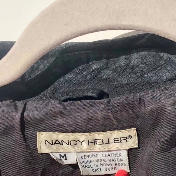 Nancy Heller Vintage Black Suede Leather Jacket, M - Picture 10 of 10